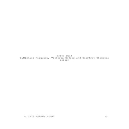 Cries wolf  2nd Draft Of Script