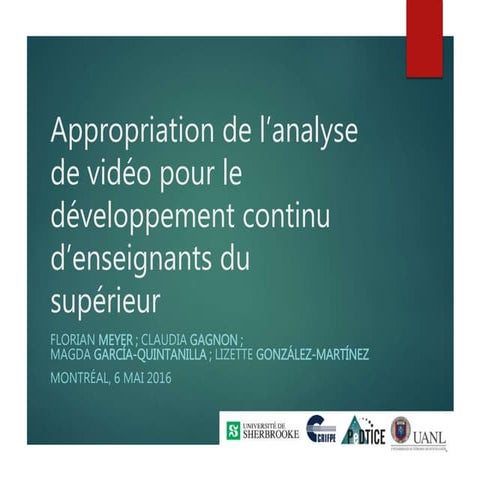 Appropriation de l’analyse de vidéo pour le développement continu d’enseignan...