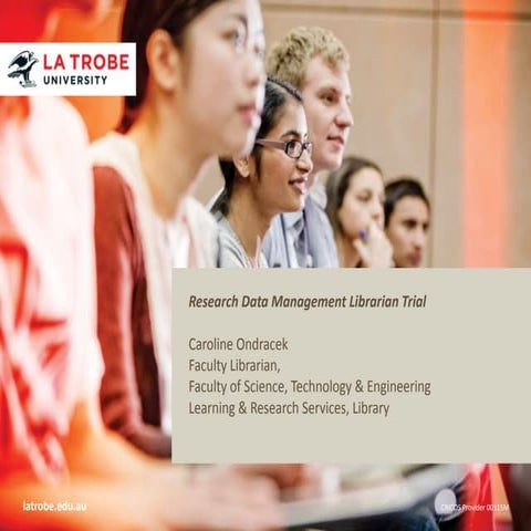 Research Data Management Librarian trial presentation at CRIG