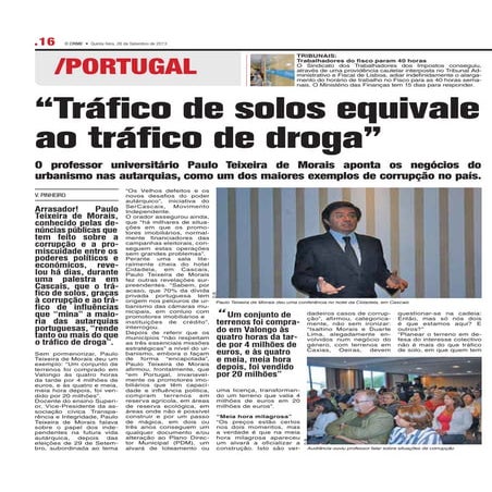 Corrupção no Poder Local - Paulo Morais com SerCascais