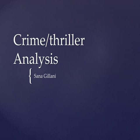 Crime thriller trailer analysis