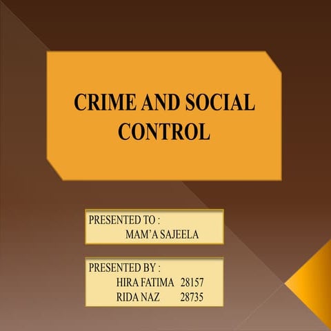 Crime and social control ppt