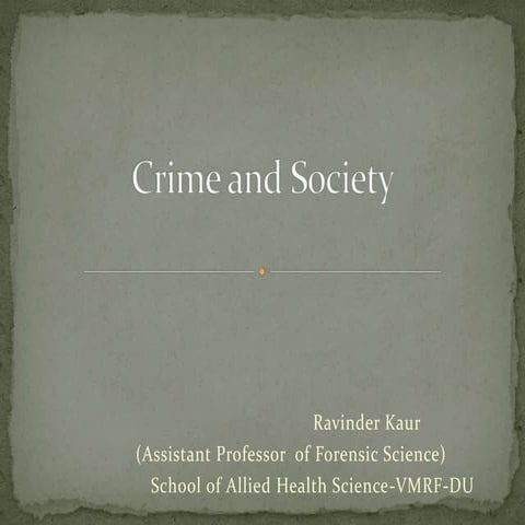 Crime and society  criminal theories