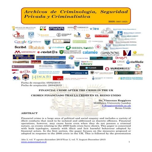 Financial crime after the crisis in the UK/Crimen financiado tras la crisis e...