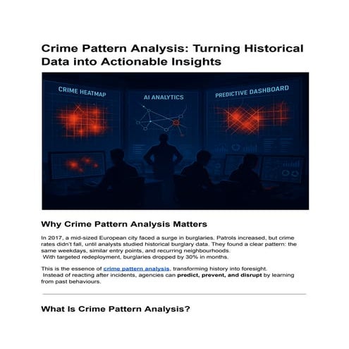 Crime Pattern Analysis: Turning Historical Data into Actionable ...