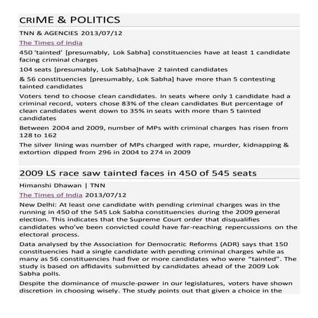contemporary Issue - Crime & Politics
