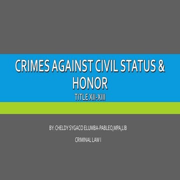 Crimes against civil status | PPTX