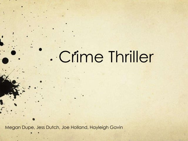 Crime thriller, md, jd, jh hg