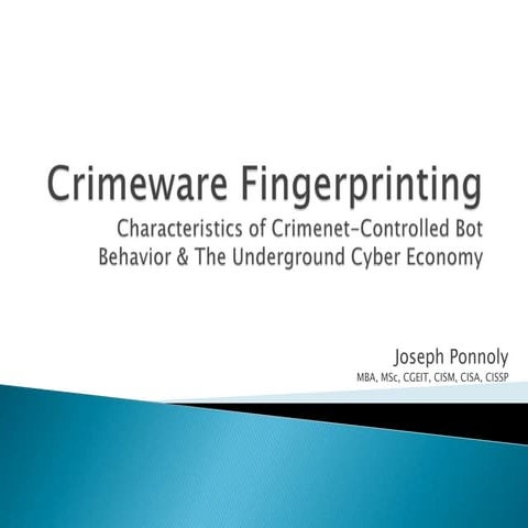 Crimeware Fingerprinting  Final