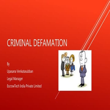 Criminal defamation