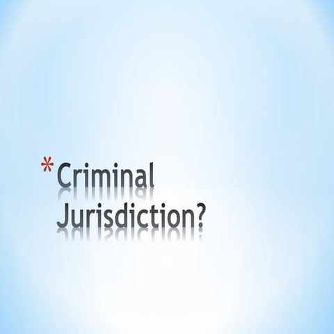 Criminal jurisdiction