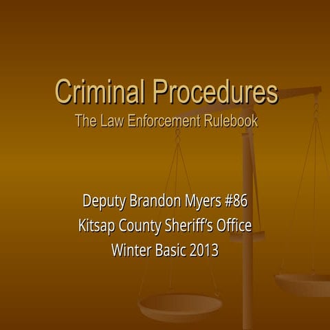 Criminal Procedures training for law enforcement