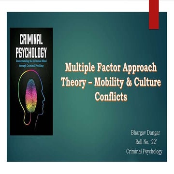 Multiple Factor Approach Theory - Mobility & Culture Conflicts