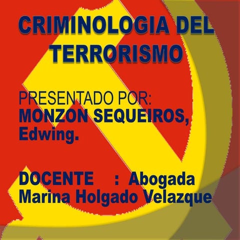 Criminologia del terrorismo edwing monzon