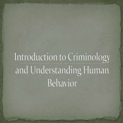 Criminology and Victimology
