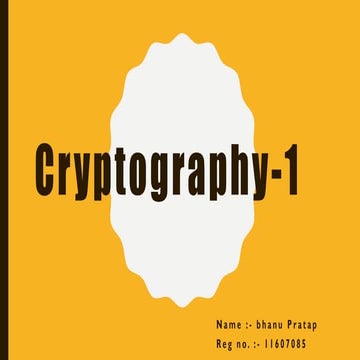 Cryptography 1