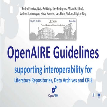 Poster DC-2013 minute madness - OpenAIRE Guidelines for Data Archive ...