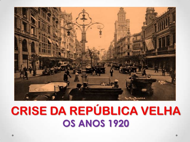 Crise da República Velha - Os anos 20