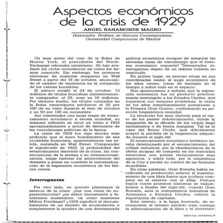 Los efectos de la crisis de 1929 en argentina | PPTX