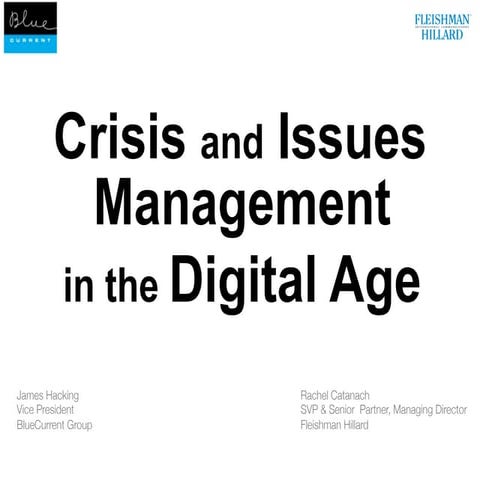 Crisis and issues management in the digital age | PDF