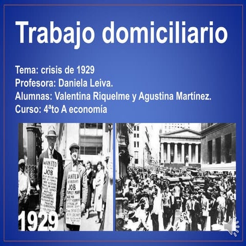 Crisis de 1929 y su impacto en costa | PPTX