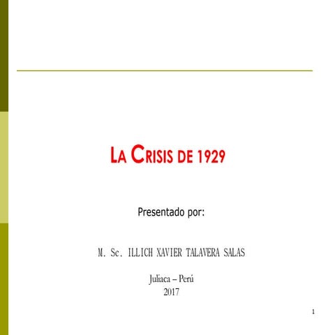La Crisis Económica de 1929 y su repercusiones | PPTX