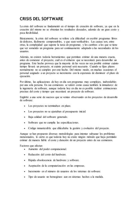 Crisis del software | PPT