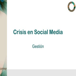 Crisis en social media. Gestión