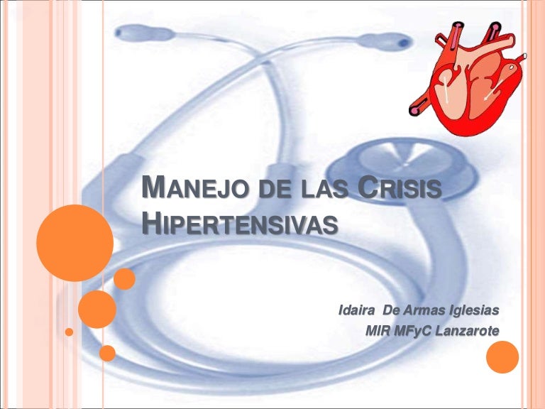 Presentación clínica de crisis hipertensivas en servicios médicos de urgencia.