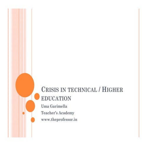 Crisis In Technical Education