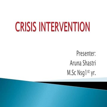 Crisis intervention 
