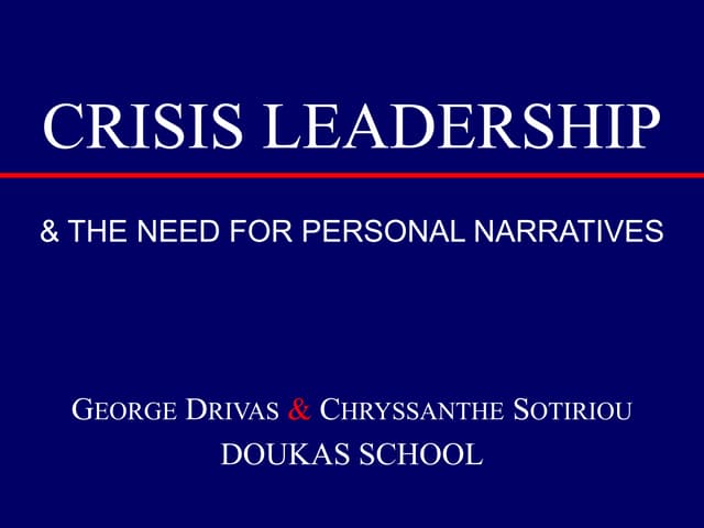 Crisis Leadership (http://dst.ntlab.gr) May 2014