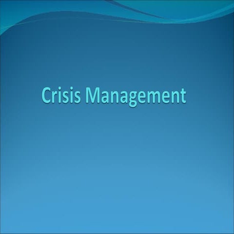 Crisis Management