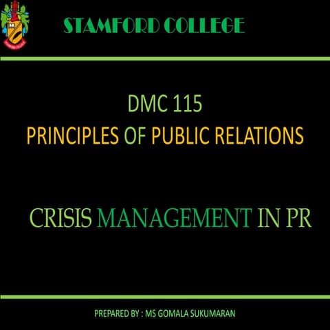 Crisis management in pr
