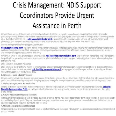 Navigating NDIS Support Coordination In Adelaide With KYD-X | PDF