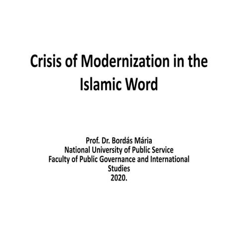 Crisis of modernization in the islamic word   2020 (1)