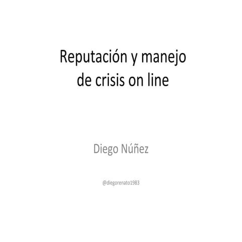 Crisis y reputacion on line