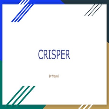 CRISPER technology..it's mechanism and uses in diagnostics and therapeutics