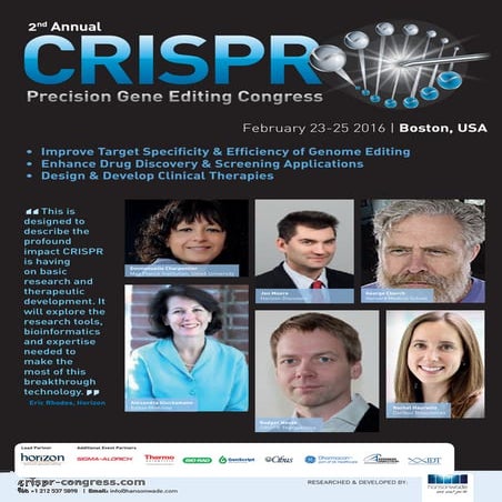 2nd CRISPR Congress Boston, 23-25 February 2016 