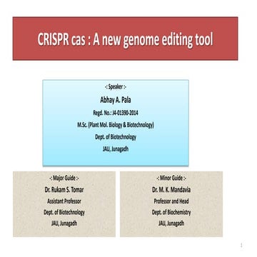 Crispr cas: A new tool of genome editing 