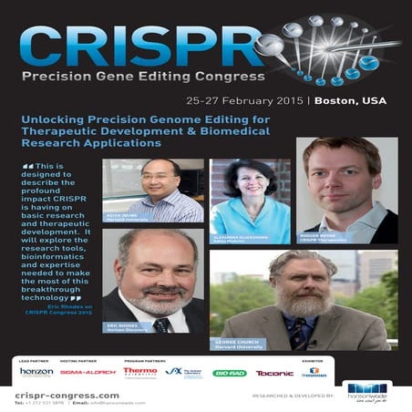 CRISPR Gene Editing Congress, 25-27 February 2015 in Boston, MA