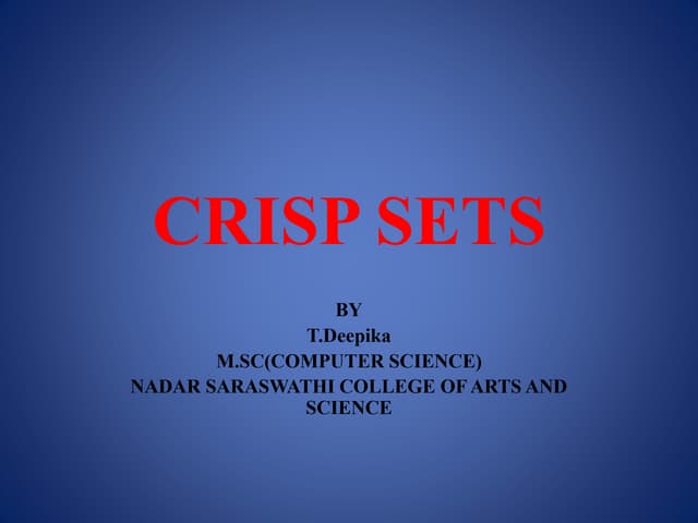 Crisp sets