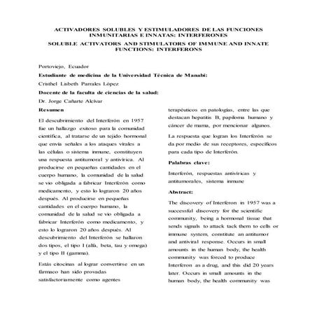 Cristhel parrales   interferon