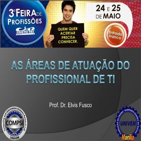 As áeas de atuação do profissional de TI