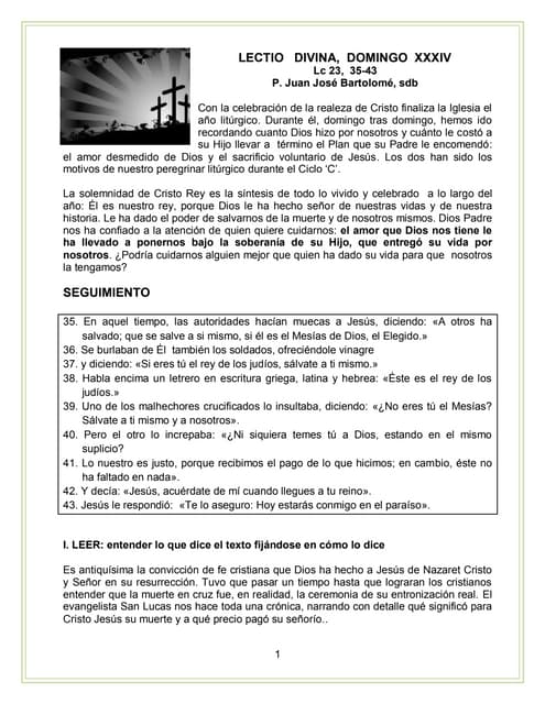 Cristo Rey, 2013, ciclo C