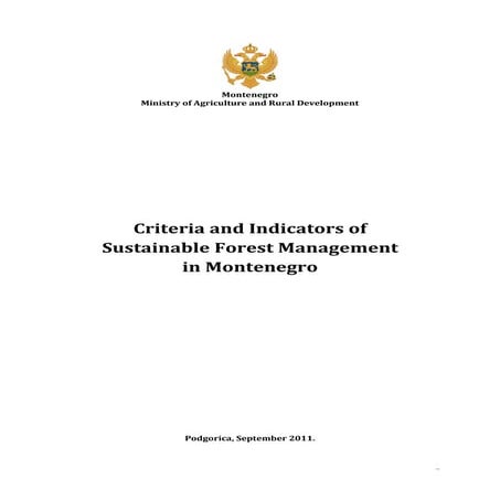 Criteria and indicators of sustainable forest management in Montenegro ...