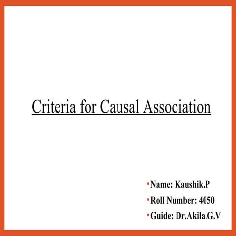 Criteria for causal association