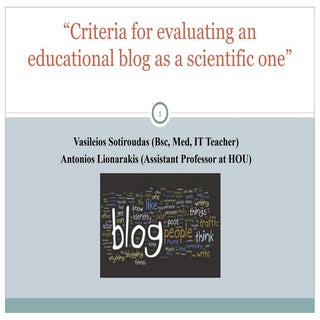 Criteria for evaluating an educatio...