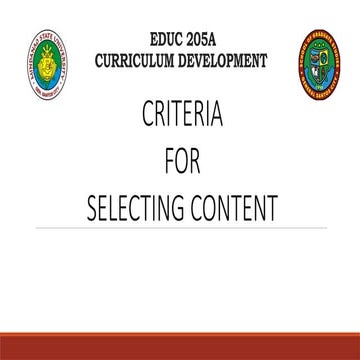 CURRICULUM AND DEV. Criteria for Selecting Content.pptx