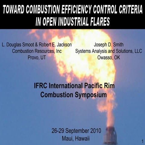 Criteria For Steam Flare Combustion Efficiency